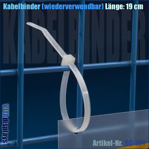 Kraft Werkzeuge Wiederverwendbare Kabelbinder - Weiß, 115tlg.