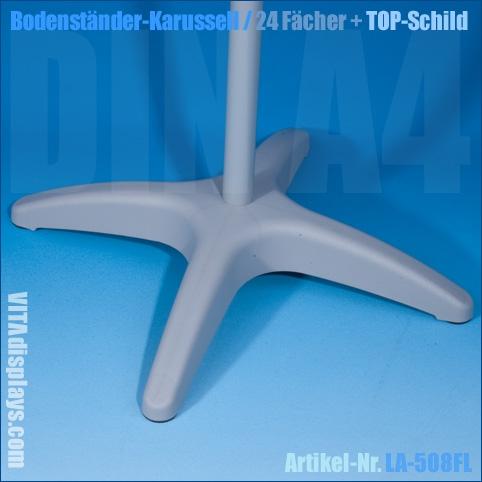 DIN A4 Boden-Prospektständer Karussell / 24 Fächer
